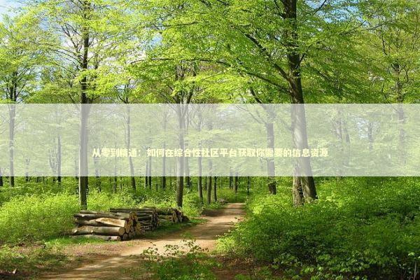从零到精通：如何在综合性社区平台获取你需要的信息资源
